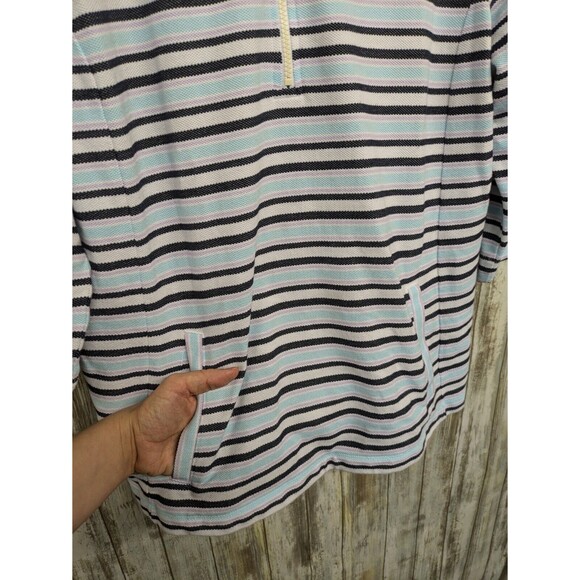 T by TALBOTS 1/4 Zip Pullover Kangaroo Pocket Mock Neck Cotton Textured 1X - Picture 5 of 12